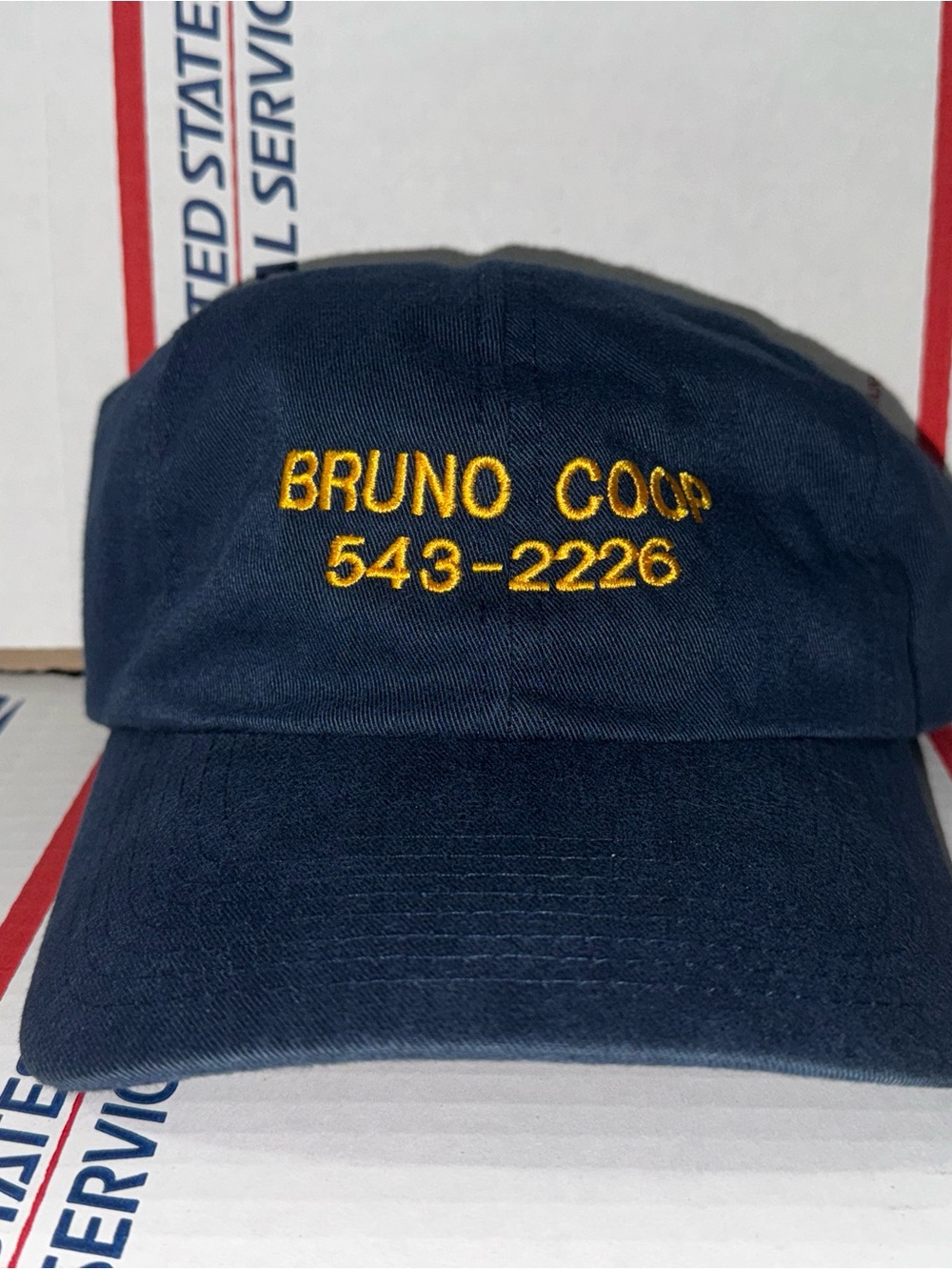 Bruno Coop Embroidered Navy Baseball Cap 🧢 Vtg dad hat agriculture 👩‍🌾 farming